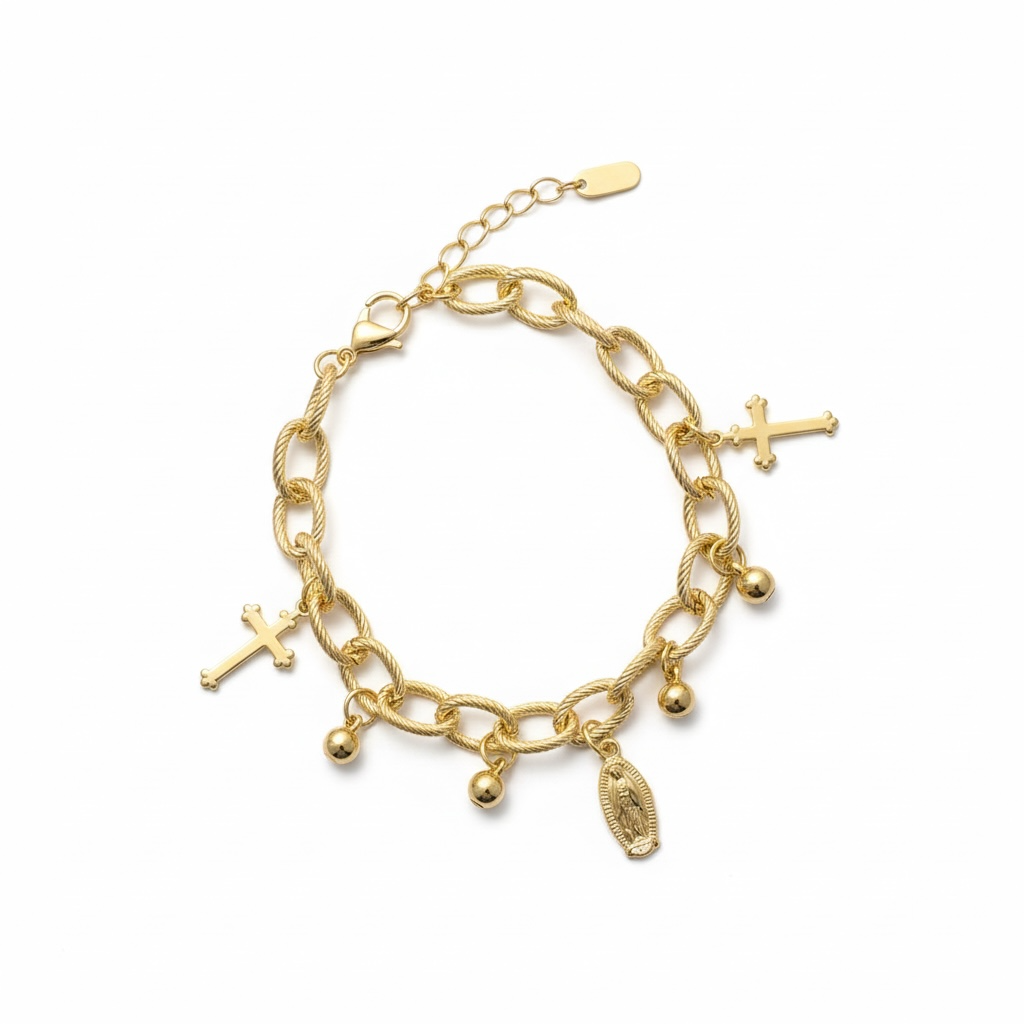 Faith & Grace Gold Charm Bracelet