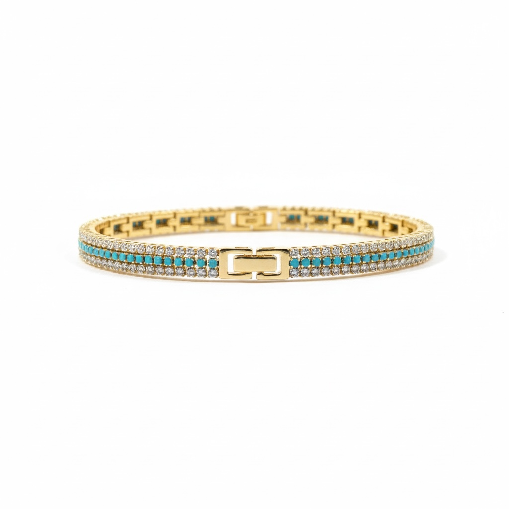 Turquoise Radiance Pavé Bracelet