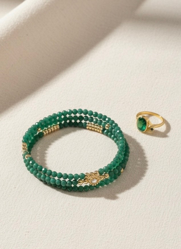 THE 3 EMERALD GRACE BRACELETS